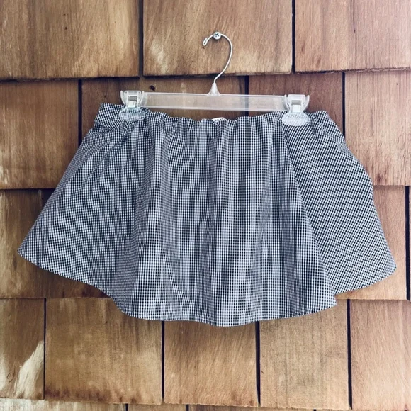 Aritzia Babaton Bandeau Ruffle Top Blouse Peplum Checkered Black White Size S - Picture 4 of 11